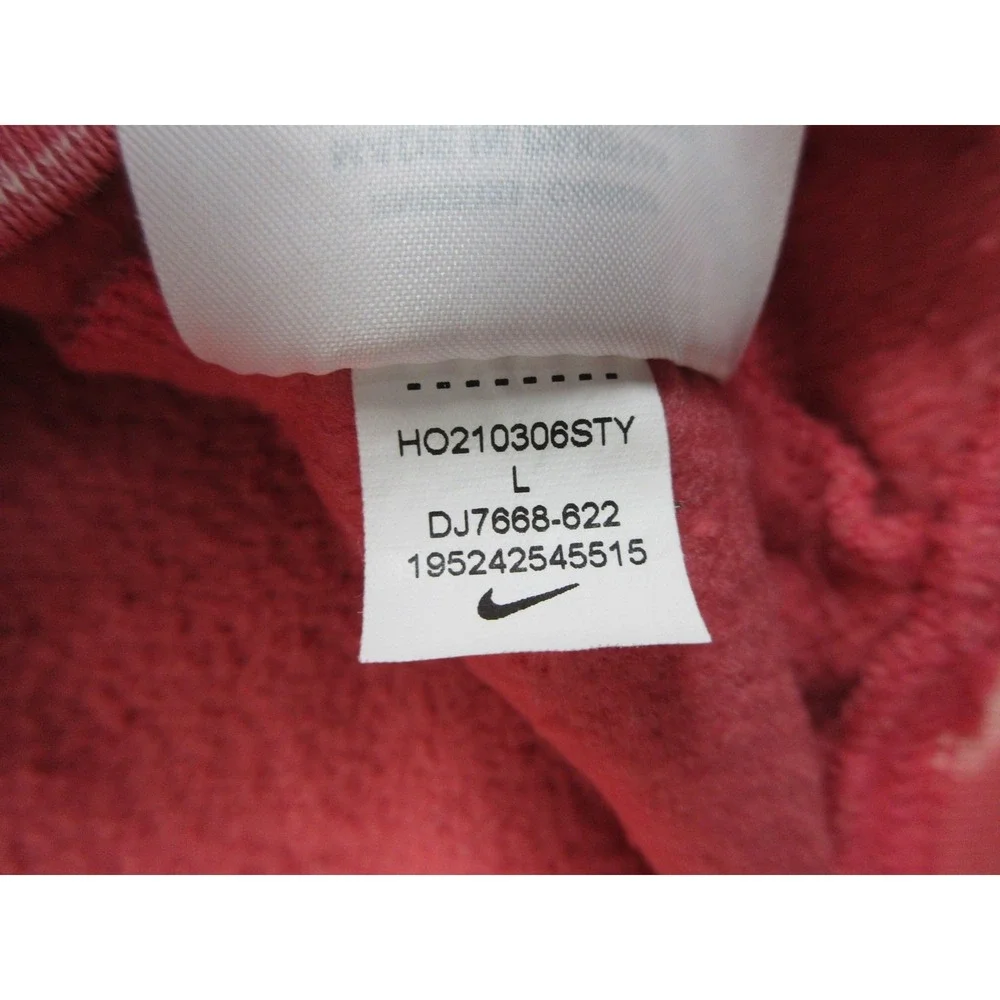 Nike Hoodie Womens Large‎ Pink White Tie Dye Center Swoosh Logo DJ7668-622